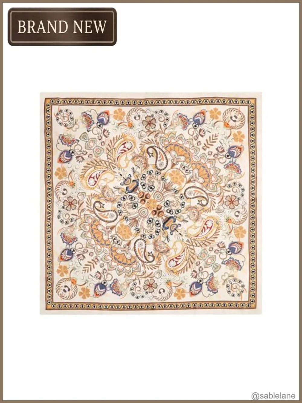 VANLINKER Paisley Satin Head Scarf Women Men Silk-Like Hair Scarf Vintage